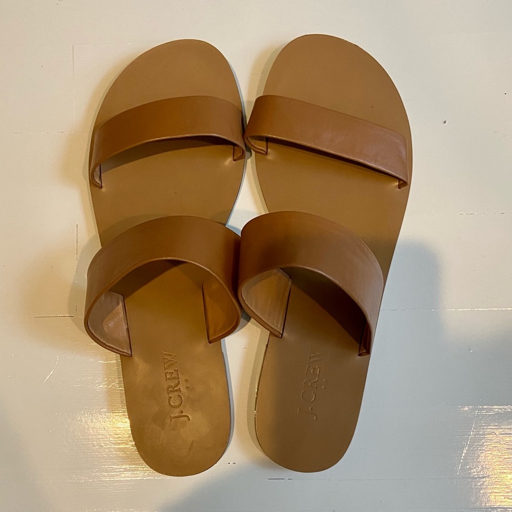 J. Crew Tan Two-Strap Sandals